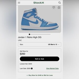 Jordan 1 Retro High OG UNC